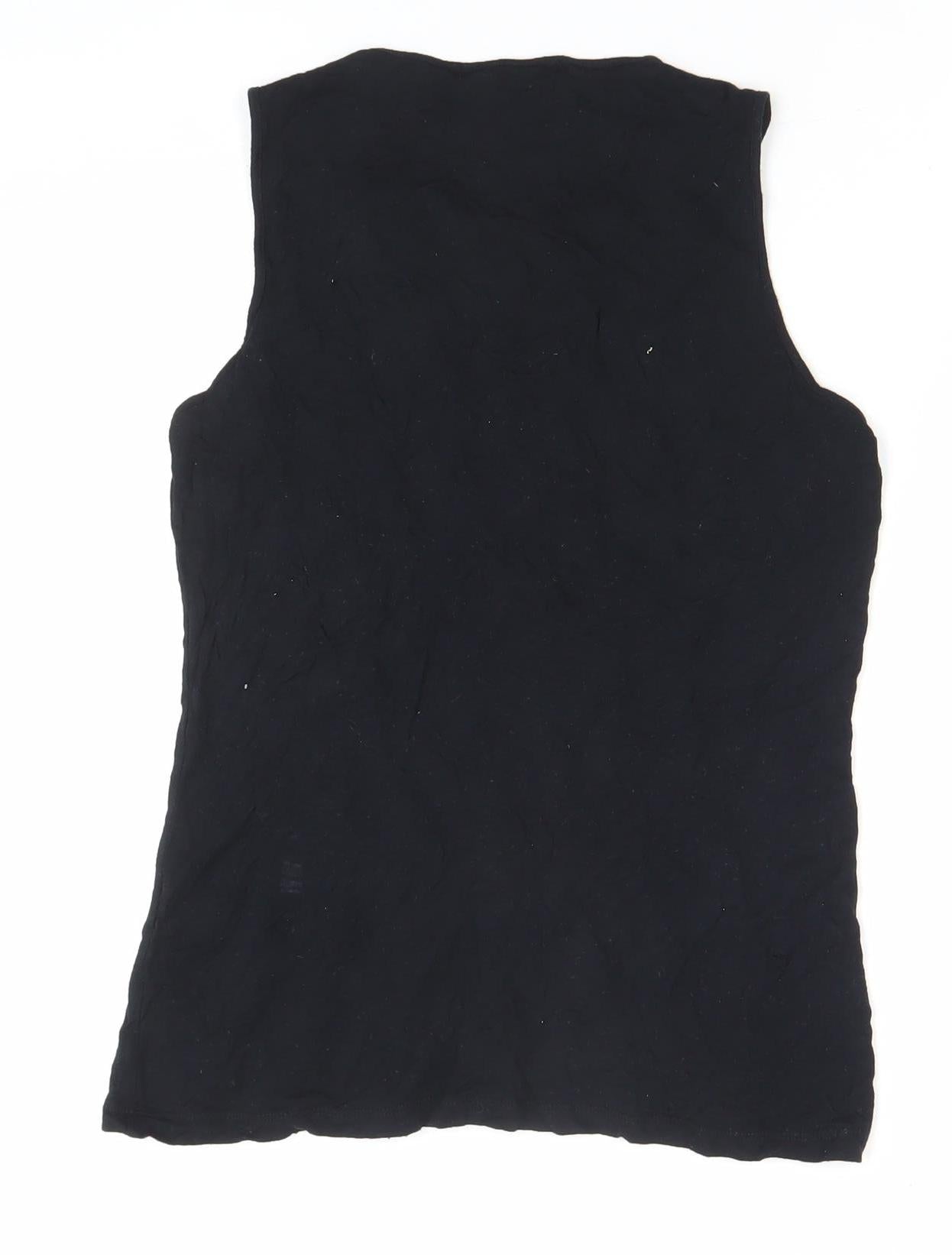 Womens UK Size 12 Design History Black Basic Tank