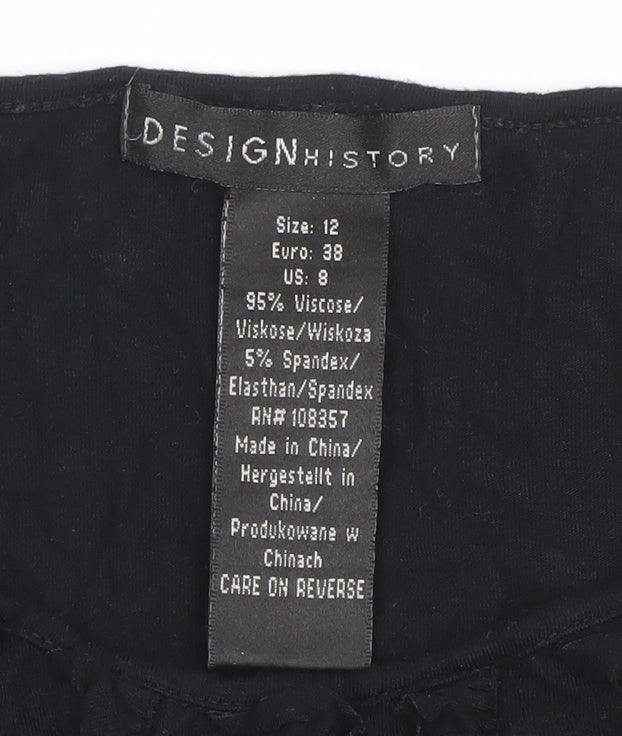 Womens UK Size 12 Design History Black Basic Tank