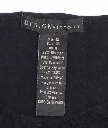 Womens UK Size 12 Design History Black Basic Tank
