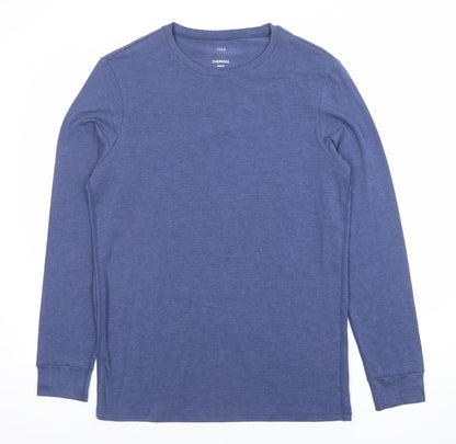 Marks and Spencer Men’s Blue Thermal Long Sleeve T-Shirt Medium