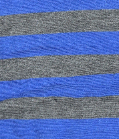 GAP Women's Blue Grey Striped Long Sleeve Cotton Modal T-Shirt Medium