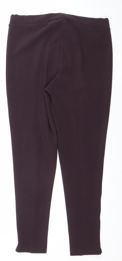 Womens UK Size 14 Anamor Regular Fit Ankle Purple Trousers