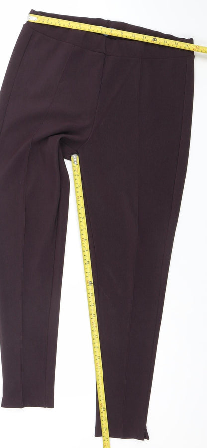 Womens UK Size 14 Anamor Regular Fit Ankle Purple Trousers