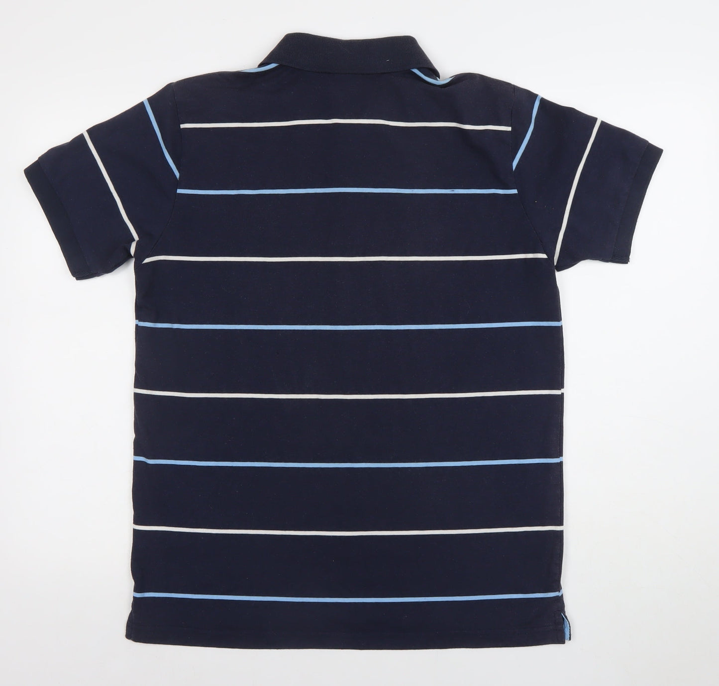 Manchester City Men's Navy Blue Striped Polo Shirt Size M