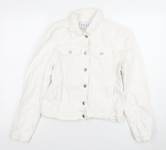 Primark Women’s White Denim Co. Cotton Button Jacket Size 8