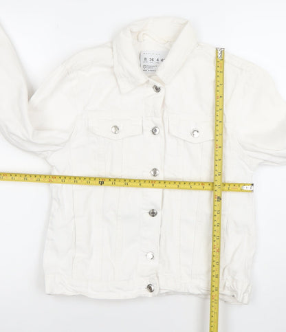 Primark Women’s White Denim Co. Cotton Button Jacket Size 8