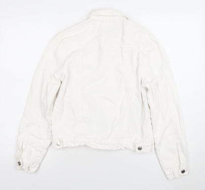 Primark Women’s White Denim Co. Cotton Button Jacket Size 8