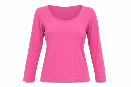 Womens UK Size S Lands' End Pink Basic T-Shirt