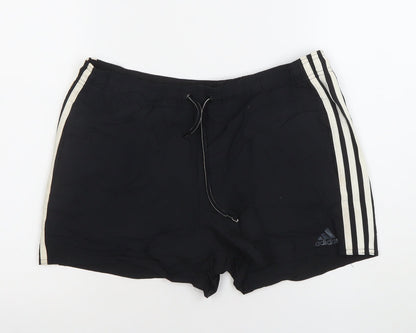 Adidas Women Black S Athletic Running Shorts Elastic Waist Quick Dry