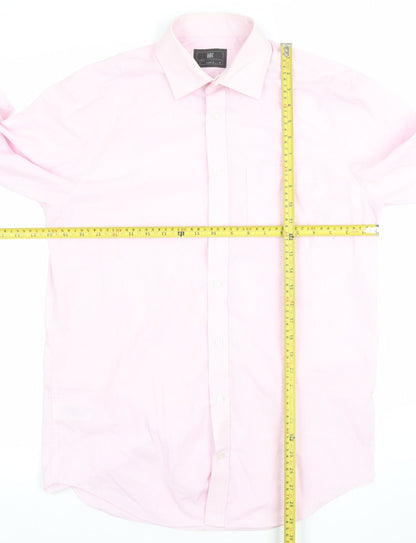 Mens UK Collar Size M Marks and Spencer Smart Pink  Dress Shirt