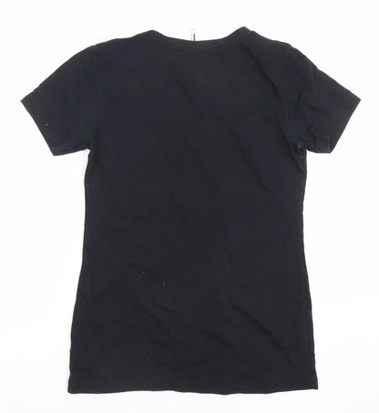 Womens UK Size S Ideal by Next Level Black Basic T-Shirt