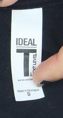 Womens UK Size S Ideal by Next Level Black Basic T-Shirt