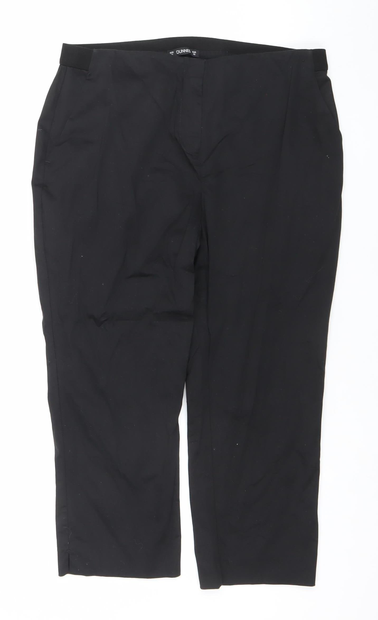 Womens UK Size 14 Dunnes Regular Fit Business Casual Workwear Travel Black Trous