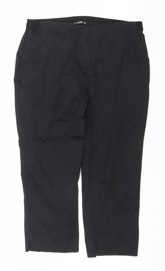 Womens UK Size 14 Dunnes Regular Fit Business Casual Workwear Travel Black Trous