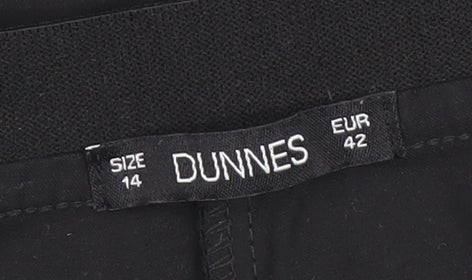 Womens UK Size 14 Dunnes Regular Fit Business Casual Workwear Travel Black Trous