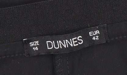 Womens UK Size 14 Dunnes Regular Fit Business Casual Workwear Travel Black Trous
