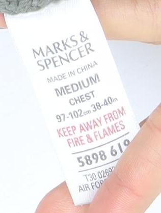 Marks and Spencer Men's Green Medium 1/4 Zip Knitted Jumper