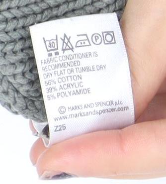 Marks and Spencer Men's Green Medium 1/4 Zip Knitted Jumper