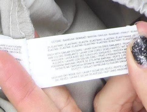 Denim Co. Men's Beige Slim Cargo Trousers Size S Elastic Waist