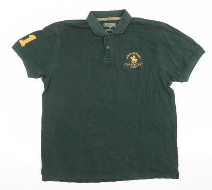 Mens UK Size XXL Santa Barbara Polo & Racquet Club Cotton Polo Shirt