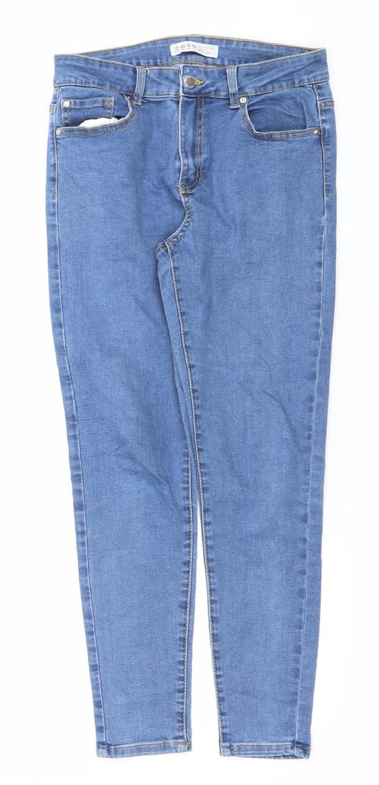 Denim Co. Women's Blue Mid Rise Skinny Jeans Size 12