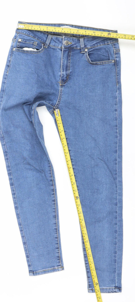 Denim Co. Women's Blue Mid Rise Skinny Jeans Size 12