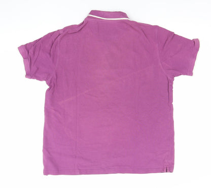 James Pringle Men’s Purple Cotton Polo Shirt Size M Short Sleeve
