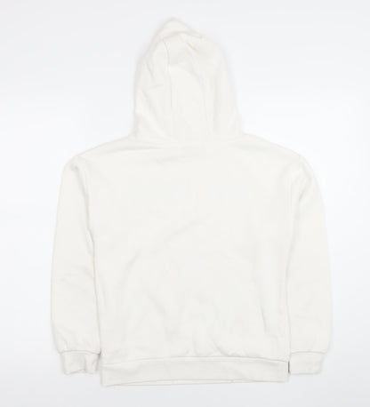 Primark Boys White Graphic Print Hoodie 10-11 Years Pullover Cotton Blend