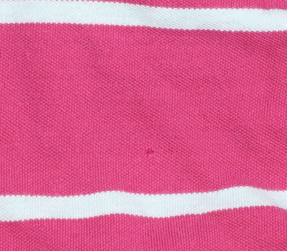 Gap Men’s Pink Striped Cotton Polo Shirt Size M