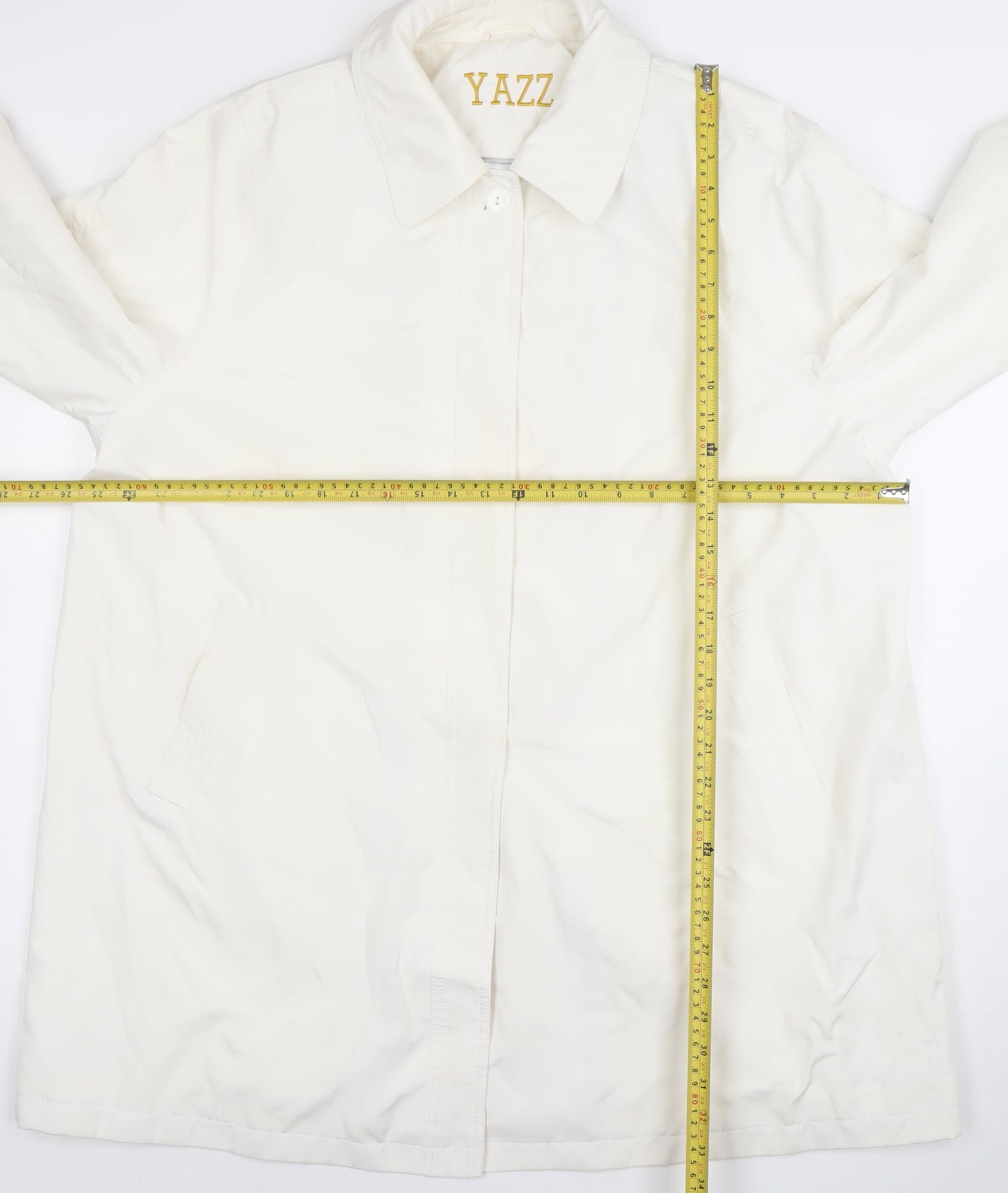 Womens UK Size 24 YAZZ White Rain Coat