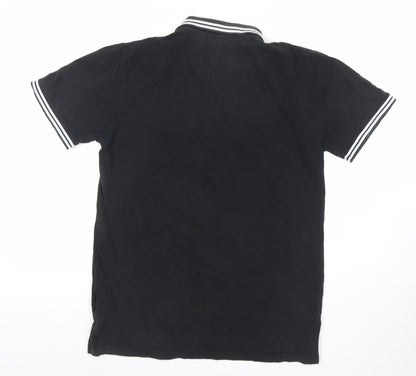 Firetrap London Men's Black Short Sleeve Cotton Polo Shirt Size S