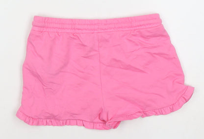 Disney Girls Pink Stitch Sweat Shorts 9 Years Elastic Waist Casual Summer