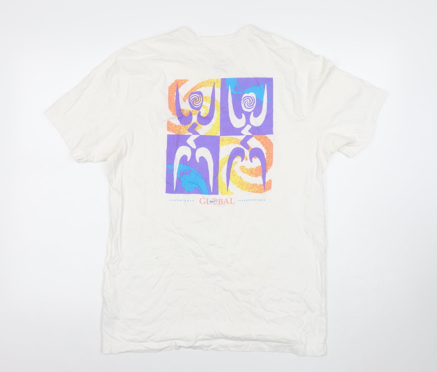 Nike Men's White Graphic Retro Sports T-Shirt Size S