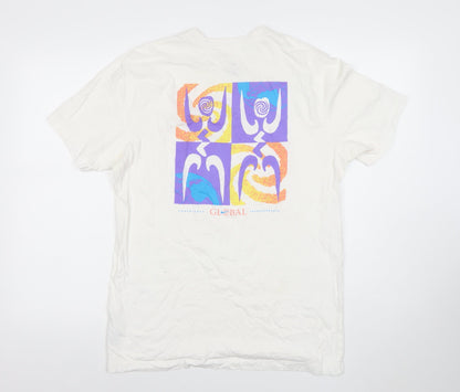 Nike Men's White Graphic Retro Sports T-Shirt Size S