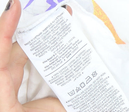 Nike Men's White Graphic Retro Sports T-Shirt Size S