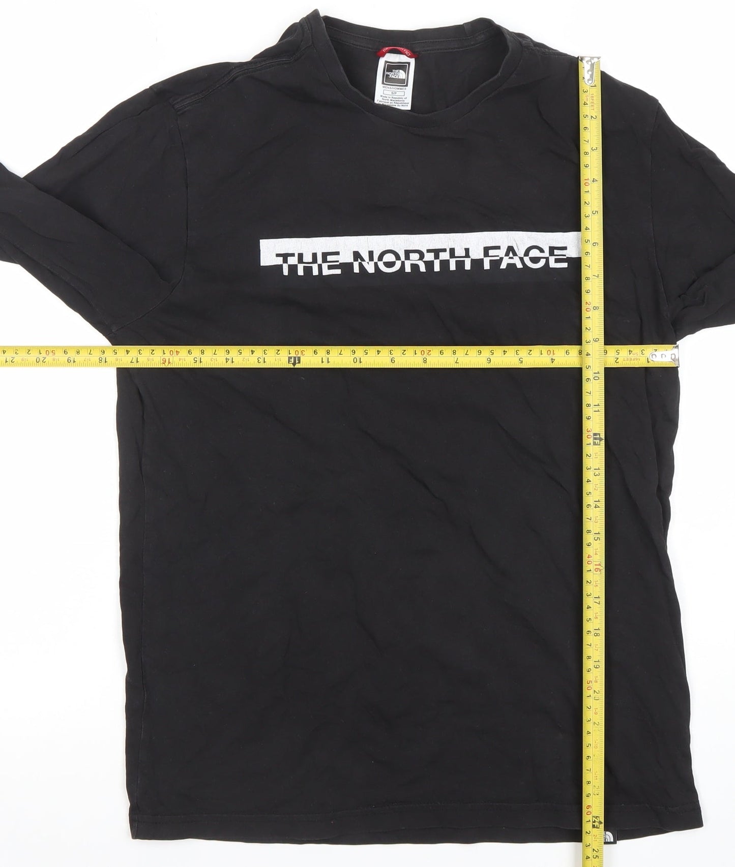 The North Face Men's Black Long Sleeve Logo Cotton T-Shirt Size S