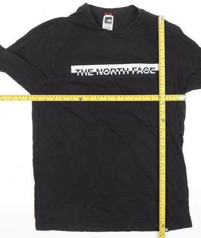 The North Face Men's Black Long Sleeve Logo Cotton T-Shirt Size S