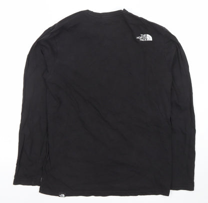 The North Face Men's Black Long Sleeve Logo Cotton T-Shirt Size S