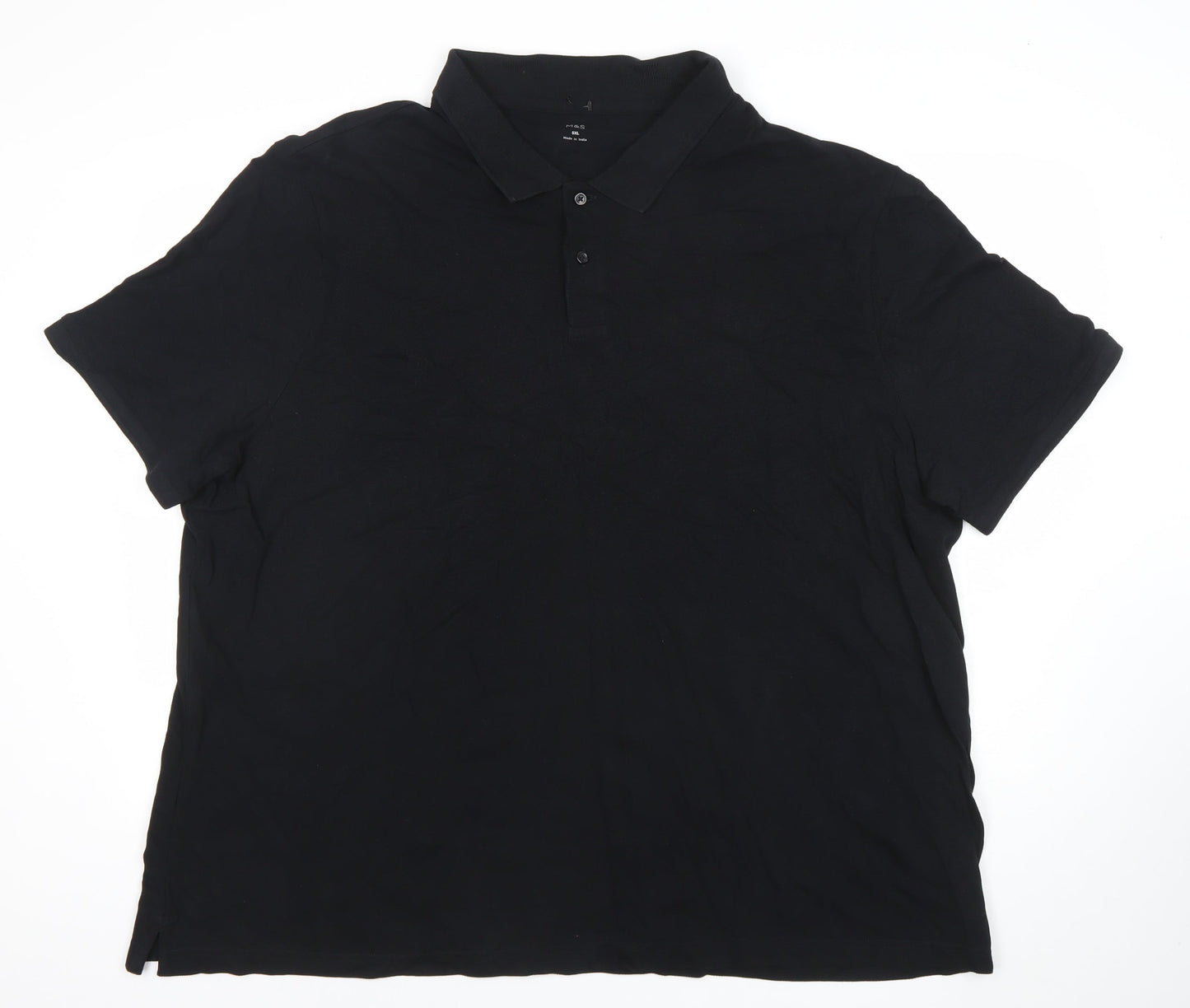Marks and Spencer Men's Black 5XL Regular Fit Cotton Polo Shirt