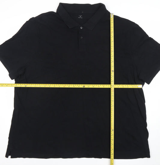 Marks and Spencer Men's Black 5XL Regular Fit Cotton Polo Shirt