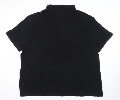 Marks and Spencer Men's Black 5XL Regular Fit Cotton Polo Shirt