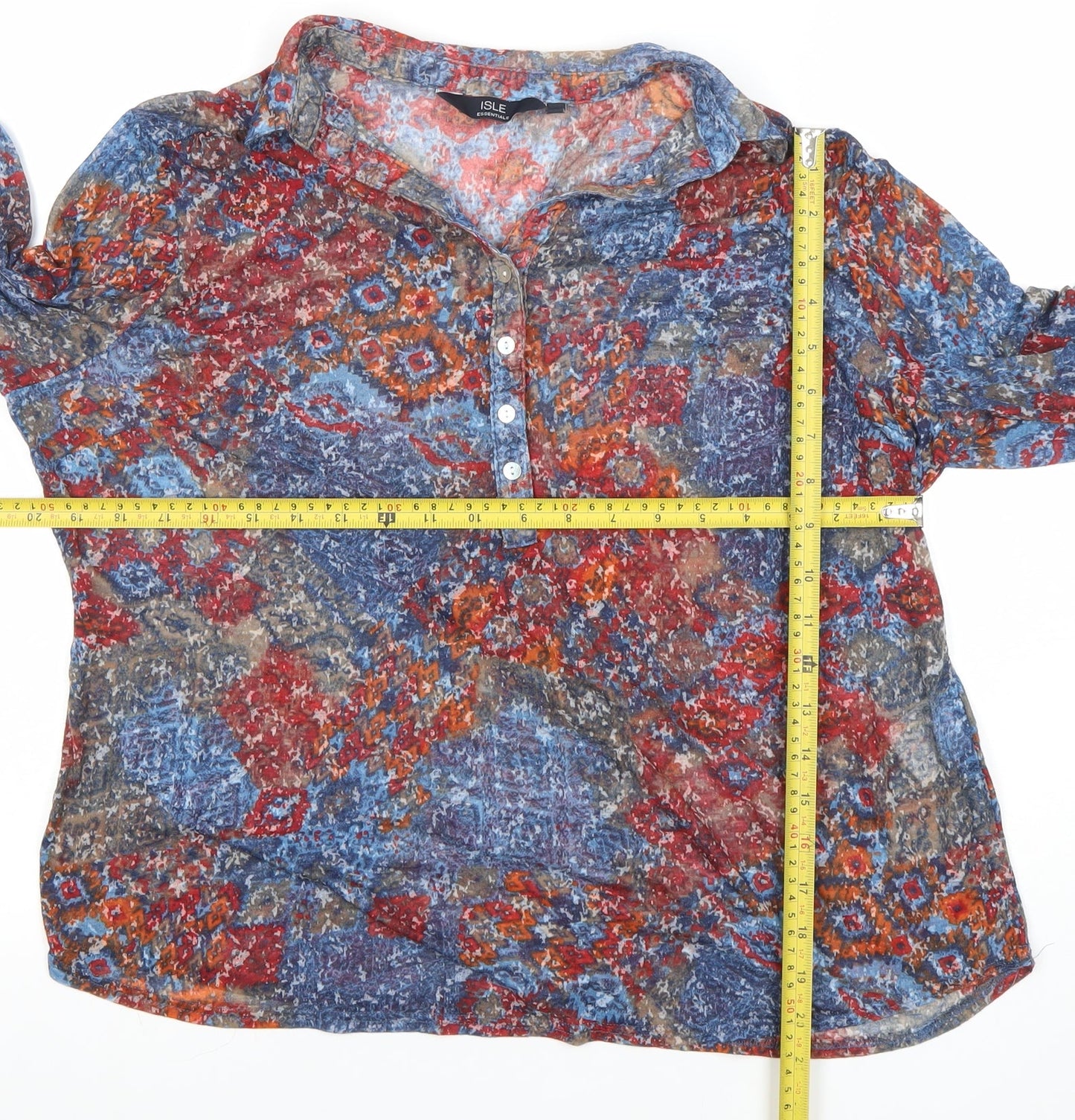 Womens UK Size 16 Isle Essentials Multicoloured Tunic Blouse