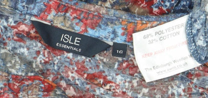 Womens UK Size 16 Isle Essentials Multicoloured Tunic Blouse