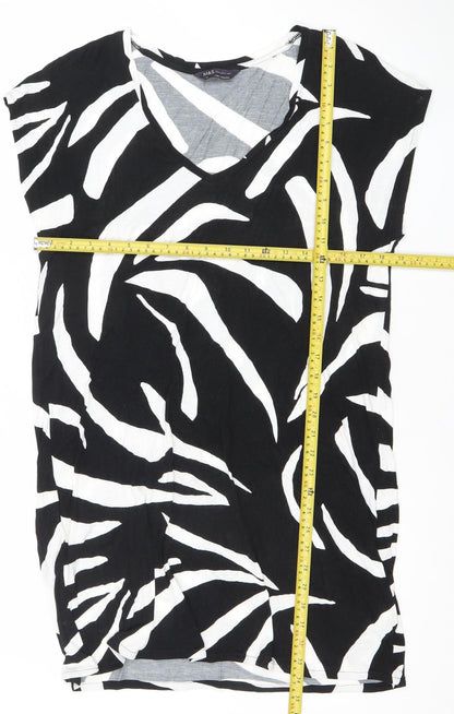 Marks and Spencer Women’s Black Zebra Print Cotton Shift Dress Size 12