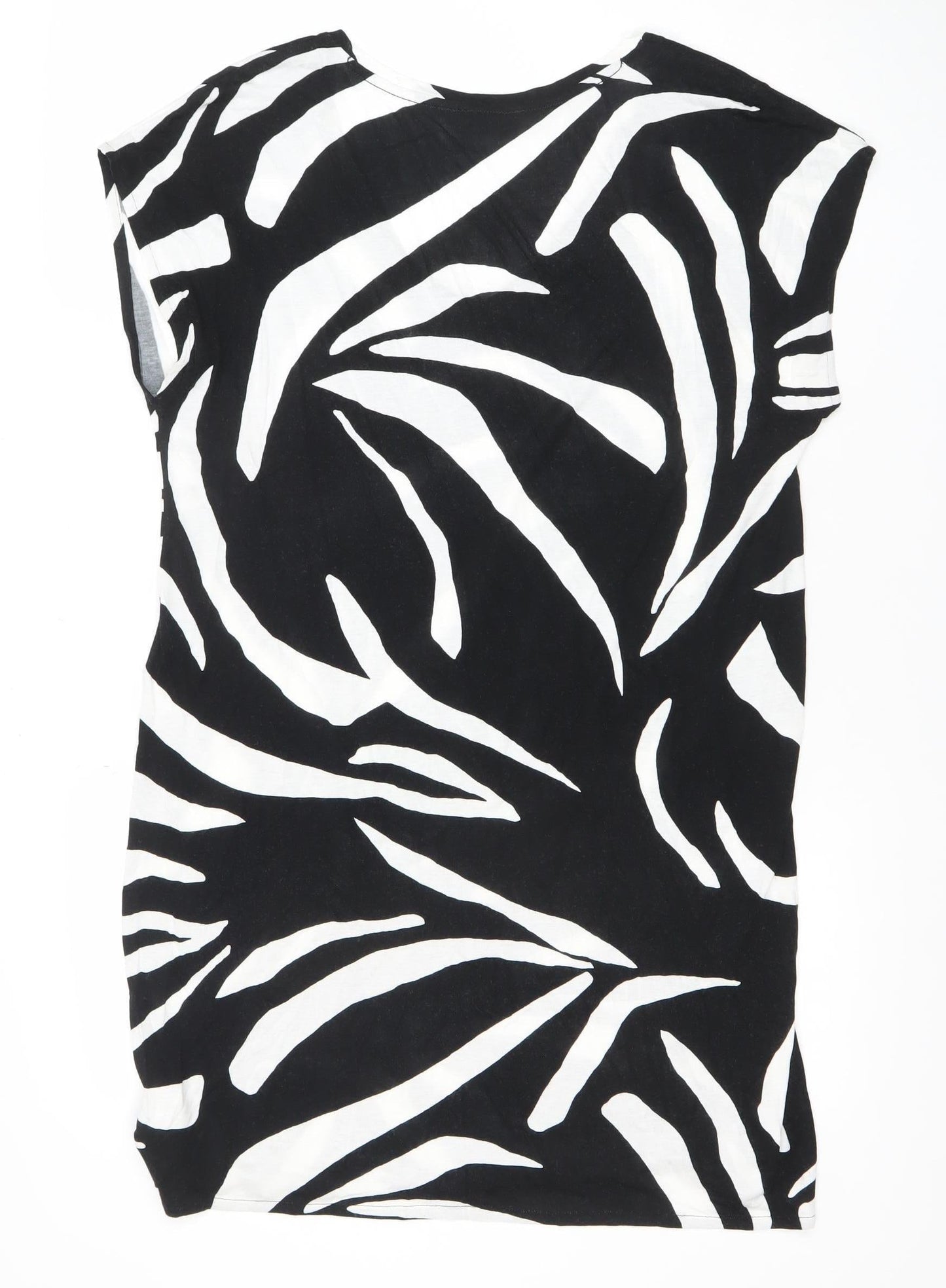 Marks and Spencer Women’s Black Zebra Print Cotton Shift Dress Size 12