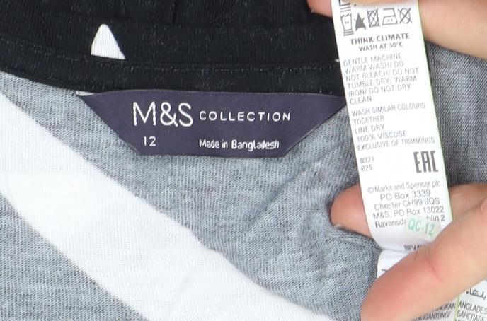 Marks and Spencer Women’s Black Zebra Print Cotton Shift Dress Size 12