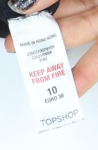 Womens UK Size 10 Topshop Black Basic T-Shirt