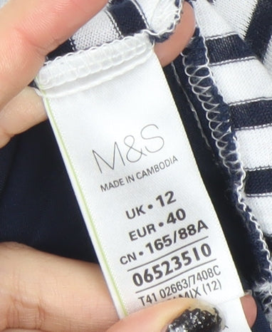 Womens UK Size 12 Marks and Spencer Blue Basic T-Shirt