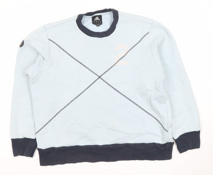 Adidas Men's Blue Crew Neck Pullover Sweatshirt Size M