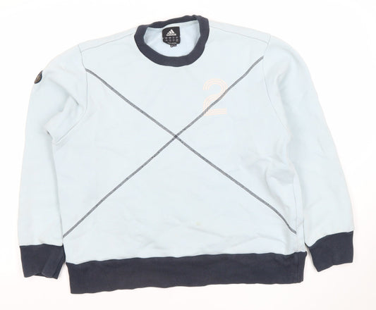 Adidas Men's Blue Crew Neck Pullover Sweatshirt Size M